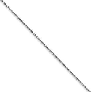 0.5mm, 14k White Gold, Cable Rope Chain Necklace, 20 Inch